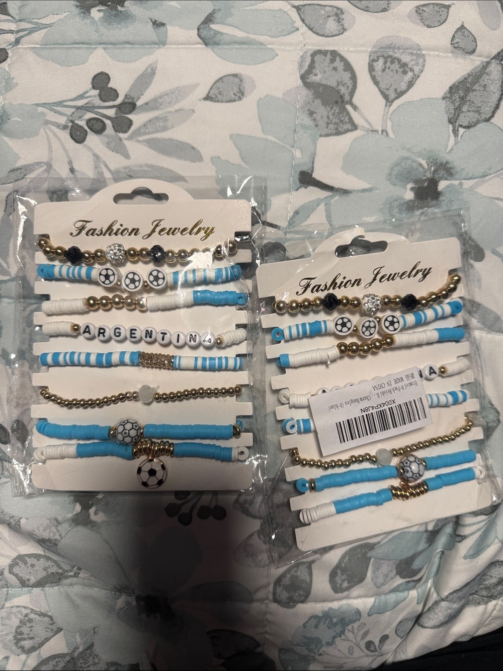 Argentina Blue & White Bracelet Set - Fashion Jewelry